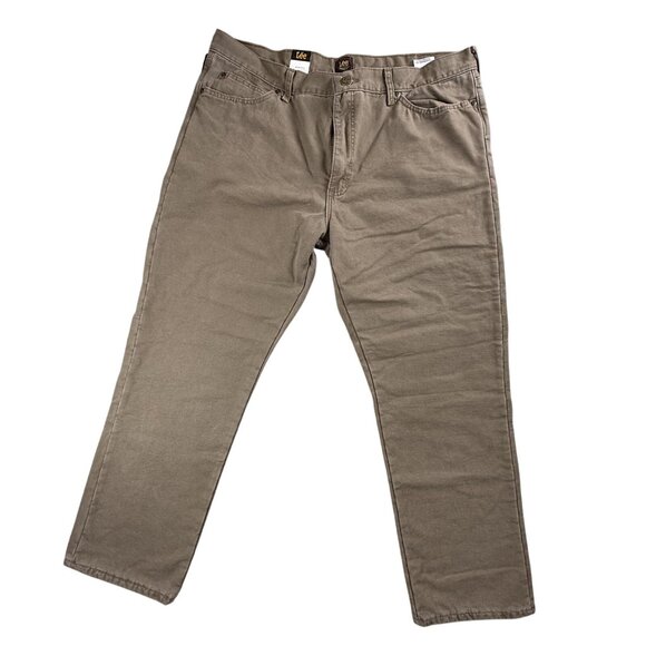Lee Pants Mens 40x30 Brown Relaxed Fit Fleece Lined Casual Workwear Blanket Line - Picture 1 of 16